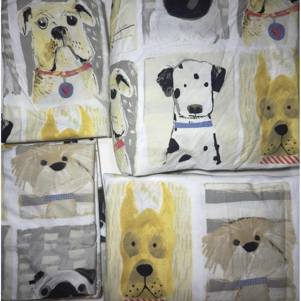 The Company Store Sheet Set‎ Dogs Puppies TWIN 4pc Cotton Kids Decor
